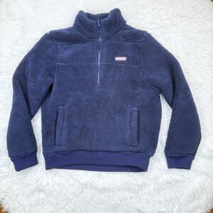 Vineyard Vines Shep Plush Teddy Quarter Zip Pullover Women’s Medium NWT Navy